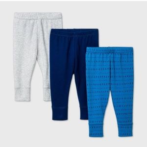 Baby Boys' 3pk Dino Dreams Pull-On Pants - Cloud Island™ Blue/Navy/Gray 0-3M